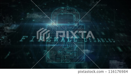 Image of data processing over padlock Image of data processing over padlock 116176984