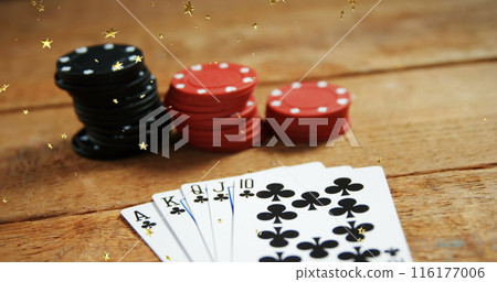 Image of stars falling over chips 116177006