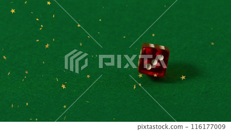 Image of stars falling over dice 116177009