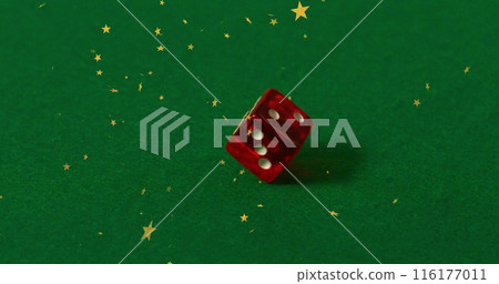 Image of stars falling over dice 116177011