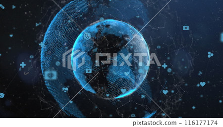Image of data processing over media icons Image of data processing over media icons 116177174