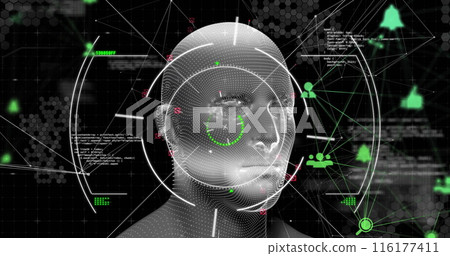 Image of scope and data processing over human head 116177411