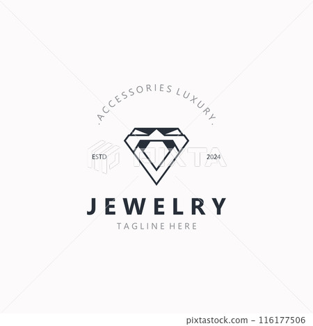 Jewelry Logo Template Design, diamond shop, accessories fashion Design elegant 116177506