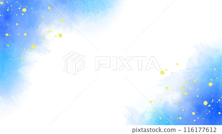 Watercolor texture banner background material Blue Summer image Horizontal 16:9 116177612