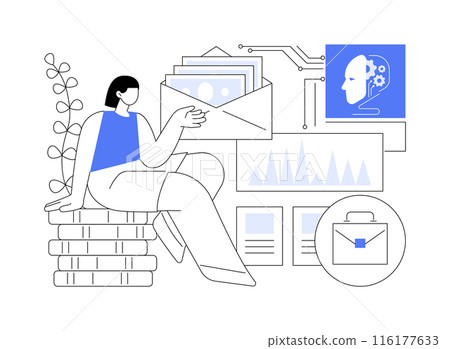AI-Optimized Investment Portfolios abstract concept vector illustration. AI-Optimized Investment Portfolios abstract concept vector illustration. 116177633