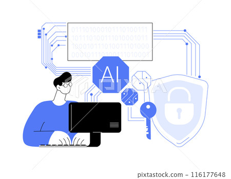 AI-Supported Encryption abstract concept vector illustration. 116177648