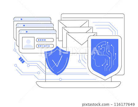 AI-Enhanced Phishing Protection abstract concept vector illustration. 116177649