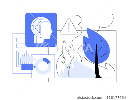 AI-Enhanced Disaster Response abstract concept vector illustration. 116177664