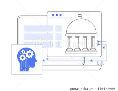 AI-Powered E-Government abstract concept vector illustration. 116177666