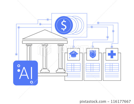 AI-Optimized Resource Allocation abstract concept vector illustration. 116177667