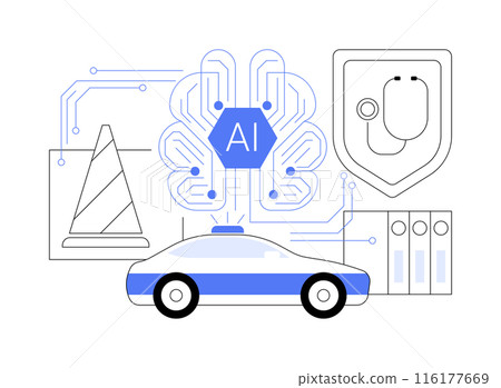 AI-Backed Public Safety abstract concept vector illustration. 116177669