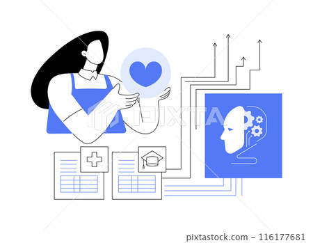 AI-Enhanced Social Services abstract concept vector illustration. 116177681