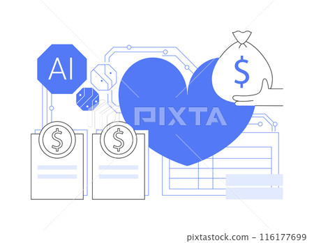 AI-Enhanced Donor Engagement abstract concept vector illustration. 116177699