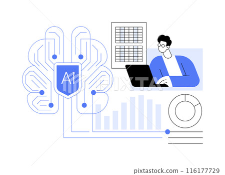 AI-Enhanced Actuarial Science abstract concept vector illustration. AI-Enhanced Actuarial Science abstract concept vector illustration. 116177729