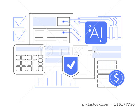 AI-Streamlined Claims Processing abstract concept vector illustration. 116177756