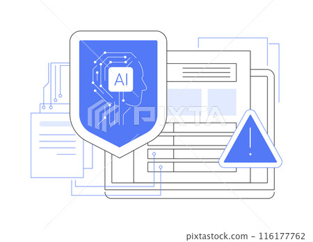 AI-Enhanced Risk Assessment abstract concept vector illustration. AI-Enhanced Risk Assessment abstract concept vector illustration. 116177762