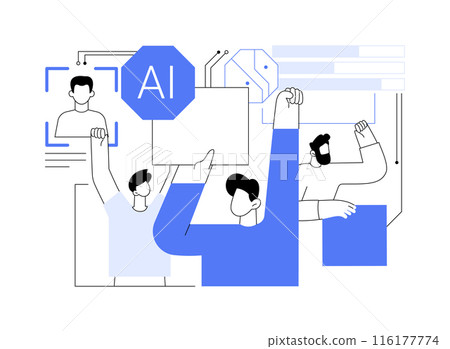 AI-Analyzed Fan Behavior abstract concept vector illustration. AI-Analyzed Fan Behavior abstract concept vector illustration. 116177774