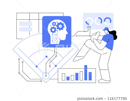 AI-Powered Game Simulations abstract concept vector illustration. 116177780