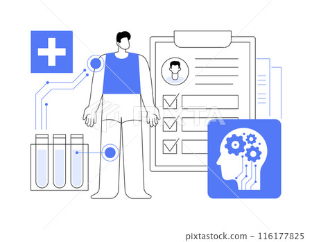AI-Optimized Injury Prevention abstract concept vector illustration. AI-Optimized Injury Prevention abstract concept vector illustration. 116177825
