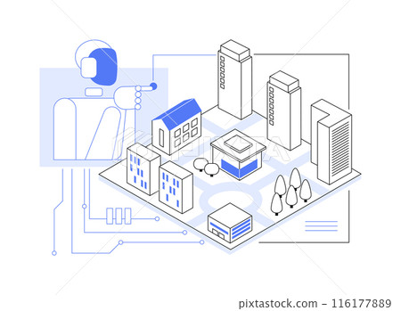 AI-Driven 3D Modeling abstract concept vector illustration. 116177889