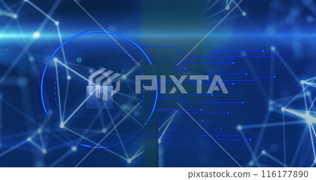 Image of padlock in circle with illuminated connected dots and lines on abstract background Image of padlock in circle with illuminated connected dots and lines on abstract background 116177890