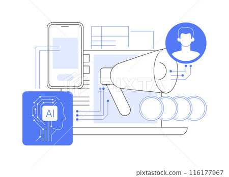 AI-Personalized PR Campaigns abstract concept vector illustration. 116177967