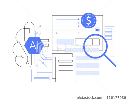 AI-Predictive Research Funding abstract concept vector illustration. 116177986