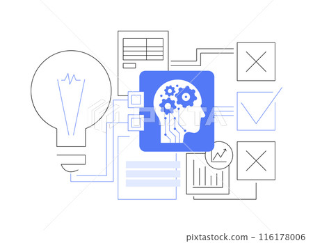 AI-Enhanced Hypothesis Testing abstract concept vector illustration. 116178006