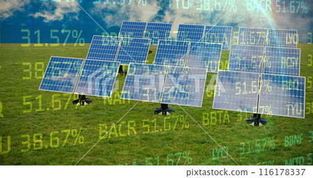 Image of network of connections and data processing over man with tablet Image of network of connections and data processing over man with tablet 116178337