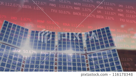 Image of financial data processing over cityscape Image of financial data processing over cityscape 116178348