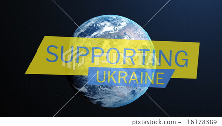 Image of red shapes over and globe rotating over blue background Image of red shapes over and globe rotating over blue background 116178389