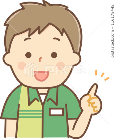 A part-time worker explaining the key points A part-time worker explaining the key points 116178448