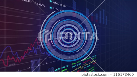 Image of science data processing over dark background 116178460
