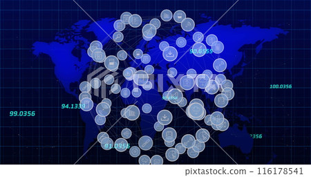 Image of financial data processing over dark background 116178541