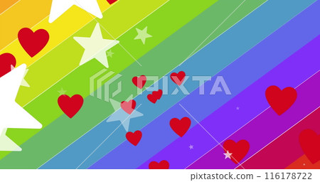 Image of colourful puzzle pieces and heart over sky 116178722