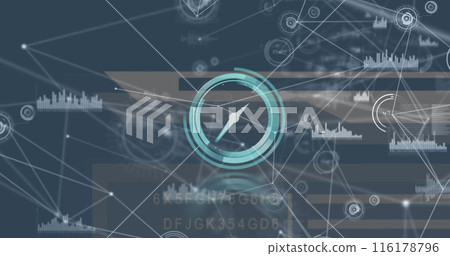 Image of clock moving over network of connections 116178796