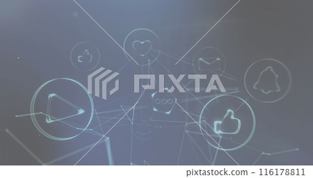 Image of data processing over white background 116178811