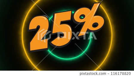 Image of 25 percent over neon circles Image of 25 percent over neon circles 116178820