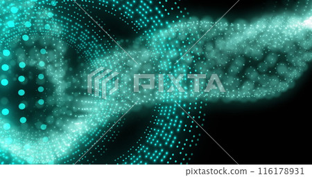 Image of flashing green lights pattern on black background 116178931