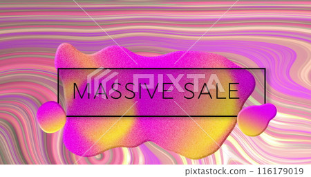 Image of massive sale text over pink liquid background Image of massive sale text over pink liquid background 116179019