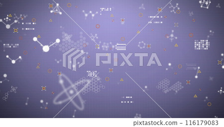 Image of financial data processing and molecules on grey background Image of financial data processing and molecules on grey background 116179083