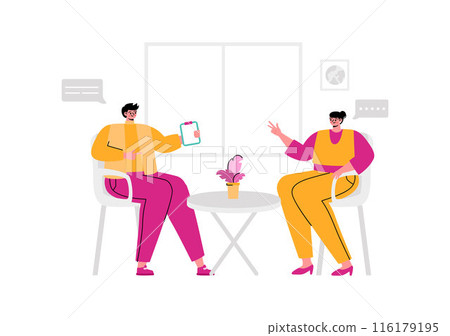 Immigration Consultant Vector Illustration with Counseling Assistance to Provide Advice to People Planning to Move in a Flat Cartoon Background 116179195