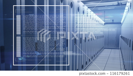 Computer-generated data being processed and flowing through a digital network 116179261