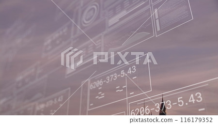 Image of data processing over london cityscape 116179352