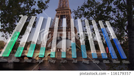 Image of data processing over eiffel tower 116179357