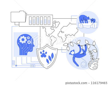 AI-Enhanced Conservation Efforts abstract concept vector illustration. 116179465