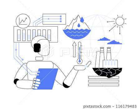 AI-Analyzed Climate Change abstract concept vector illustration. 116179483