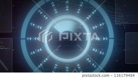Image of interface with round scanner, data processing and microprocessor connections Image of interface with round scanner, data processing and microprocessor connections 116179484