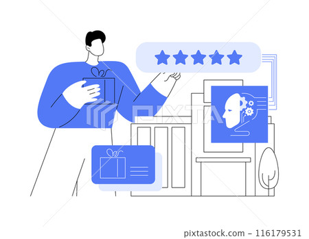 AI-Enhanced Loyalty Programs abstract concept vector illustration. AI-Enhanced Loyalty Programs abstract concept vector illustration. 116179531