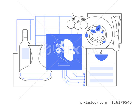 AI-Supported Food and Beverage Management abstract concept vector illustration. 116179546